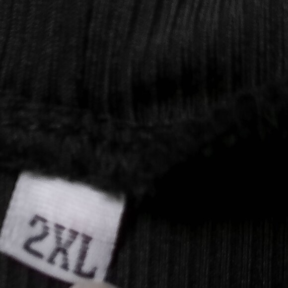 Mock Turtleneck Black 2XL ribbed knit top long sleeve pullover slim fit - Picture 5 of 5